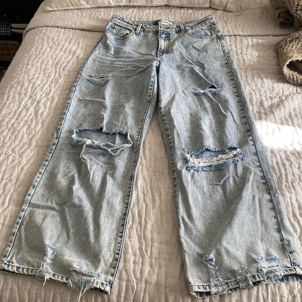 RSQ Coastal Cowgirl Ripped Wide Leg Jeans